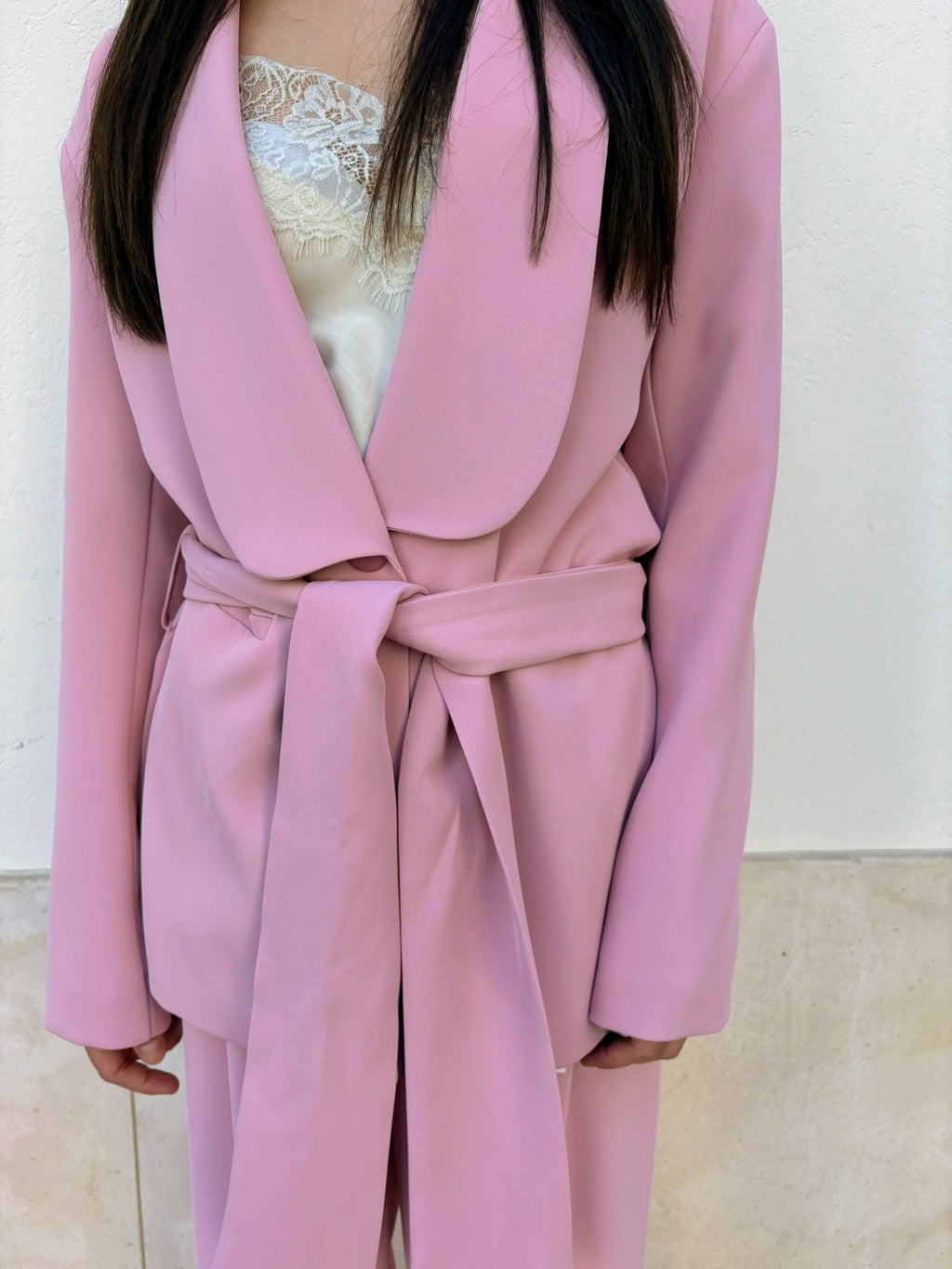 Tailleur Rosa con Fusciacca